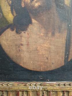 Old painting, oil on wood: Jesus Christ oil painting on wood