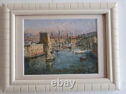 Old painting oil on wood old Port of Marseille unsigned around 1930