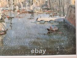 Old painting oil on wood old Port of Marseille unsigned around 1930