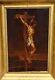 Old Painting Signed The Christ On The Cross Oil Painting On Wooden Panel