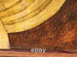 Old painting signed Woman of Nobility Oil painting on wooden panel