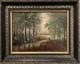 Old Painting Tableau Of A Woodland Landscape From The 20th Century
