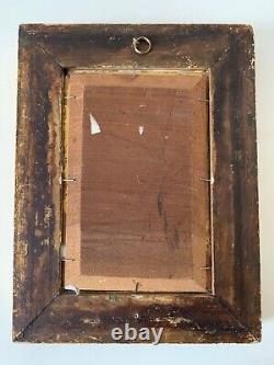 Old small painting Oil on wood panel signature to be identified