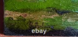 Old very pretty painting Oil/wood Barbizon School signature to be identified C76