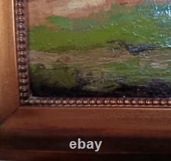 Old very pretty painting Oil/wood Barbizon School signature to be identified C76