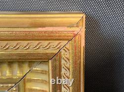 Old wooden painting in oil on gilded panel by G. Costeau