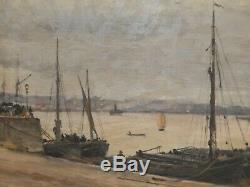On The Docks Of Bordeaux 1905. Rare Painting By Paul Sain (1853-1908)