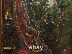 Oriental Interior, screen, carpet, column, perfume. Paul Henri BREHAM (1850–1933)