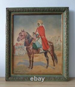 Orientalist Oil Painting on Wood - Arab Knight