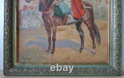 Orientalist Oil Painting on Wood - Arab Knight