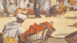 Orientalist Painting Modern Art North Africa Market Scene 20th Century