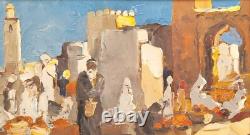 Orientalist Painting Modern Art North Africa Market Scene 20th Century