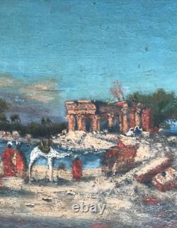 Orientalist School Of The 19th Bedouin Camp In Front Of The Philae Temple