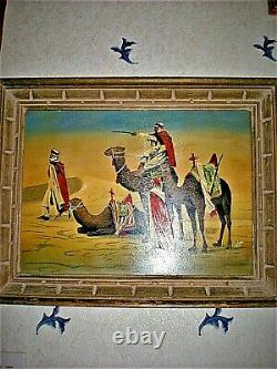 Orientalist Tableau Signed LM Peinture To The Huile On Panneau Early XX Century