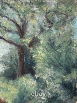 Original Antique Oil Painting, Landscape Scene with Cows, Impressionism, Signed