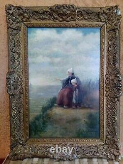 Original Antique Painting By Benjamin Prins (1860-1934) Signed And Painted On Wood