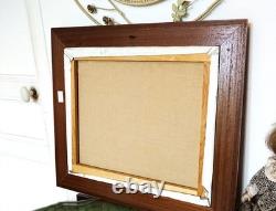 Original painting oil on canvas Port of Saint Tropez 46 x 38 cm Wooden frame