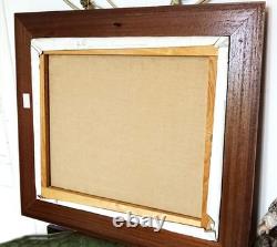 Original painting oil on canvas Port of Saint Tropez 46 x 38 cm Wooden frame