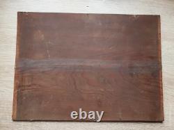 PAINTING HST MOUNTED ON WOOD PANEL MARINE RACE SAILBOAT REGATTA 19th