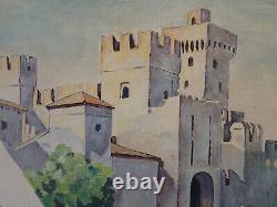 PAINTING ITALY ITALIAN LAKES Sirmione Scaligera Fortress Lake Garda Castle