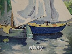 PAINTING ITALY ITALIAN LAKES Sirmione Scaligera Fortress Lake Garda Castle