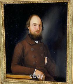 PAINTING / OIL ON WOOD FROM THE 19TH CENTURY PORTRAIT OF A WELL-FRAMED MAN