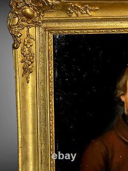 PAINTING / OIL ON WOOD FROM THE 19TH CENTURY PORTRAIT OF A WELL-FRAMED MAN
