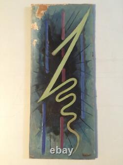 PAUL Enjalbert, oil painting by the Castrais artist on wood, Abstract Monges Group, Castres