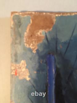 PAUL Enjalbert, oil painting by the Castrais artist on wood, Abstract Monges Group, Castres