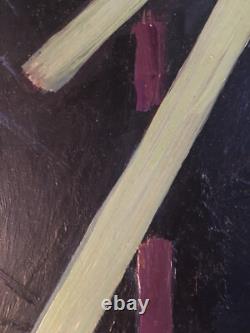 PAUL Enjalbert, oil painting by the Castrais artist on wood, Abstract Monges Group, Castres