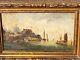 Pierre Julien Gilbert. Animated Marine Landscape Oil Painting On Wood Panel