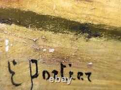PORTER. Orientalism THE CASBAH of ALGERIA Oil painting on wood panel signed
