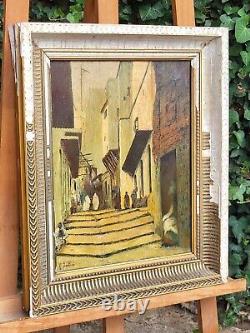 PORTER. Orientalism THE CASBAH of ALGERIA Oil painting on wood panel signed