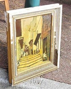 PORTER. Orientalism THE CASBAH of ALGERIA Oil painting on wood panel signed
