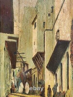 PORTER. Orientalism THE CASBAH of ALGERIA Oil painting on wood panel signed