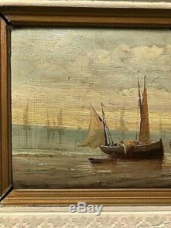 Paint Super Oil Panel A. Wood Marine Signed Budin XIX (no. 1)