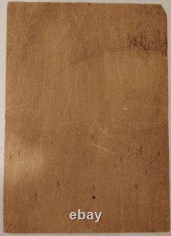 Painted Portrait of a Veiled Woman by A. Guedan, Oil on Wood, Circa 1950