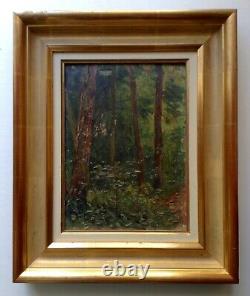 Painting Ancient Oil Impressionism Landscape Undergrowth XIX Near Louis Hayet