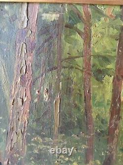 Painting Ancient Oil Impressionism Landscape Undergrowth XIX Near Louis Hayet