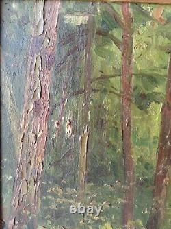 Painting Ancient Oil Impressionism Landscape Undergrowth XIX Near Louis Hayet