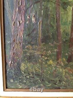 Painting Ancient Oil Impressionism Landscape Undergrowth XIX Near Louis Hayet