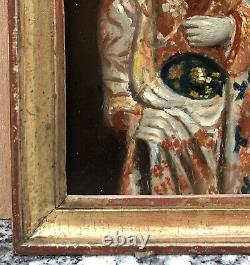 Painting Ancient Oil Portrait Japanese Woman Traditional Costume Kimono Frame