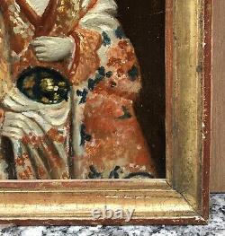 Painting Ancient Oil Portrait Japanese Woman Traditional Costume Kimono Frame