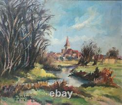 Painting By Alfred Selig (1907-1974) As Seen By Herrlisheim La Lauch 1955