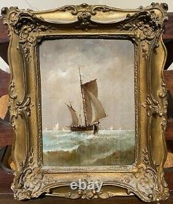 Painting Former Navy School French De La End Of The 19th Century Sailings Si