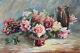 Painting Hsp Jetty Of Roses Signed Y. Jannin Dated 1948