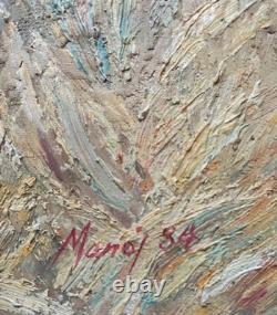 Painting HSP Landscape of the Harvest of Vietnam signed ManoJ 1984