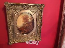 Painting Nineteenth Landscape With His Frame Golden Locket
