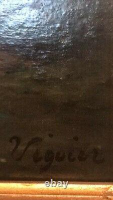 Painting Of Fortune Viguier. Oil On Wood. Signed