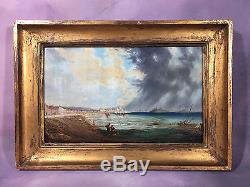 Painting Of Natalie Burlin 1875/1921 Fishing Oil On Panel 35cm X 22c